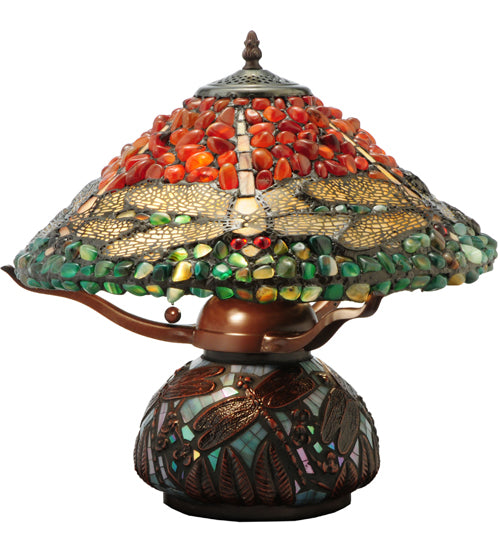 16.5"H Dragonfly Polished Agata Table Lamp