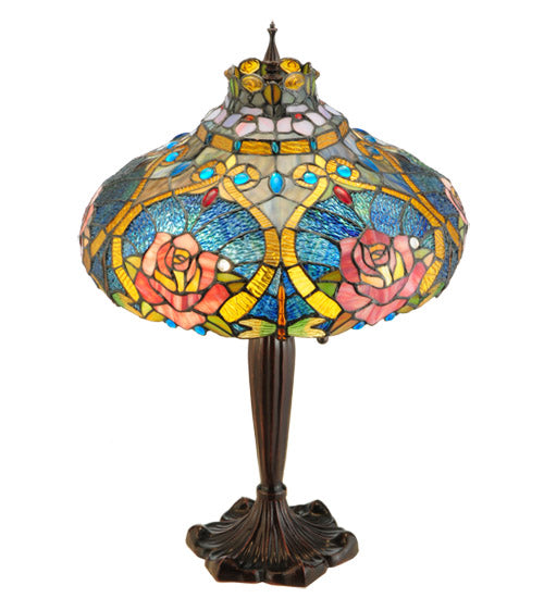 26"H Dragonfly Rose Table Lamp