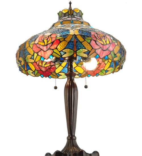 26"H Dragonfly Rose Table Lamp