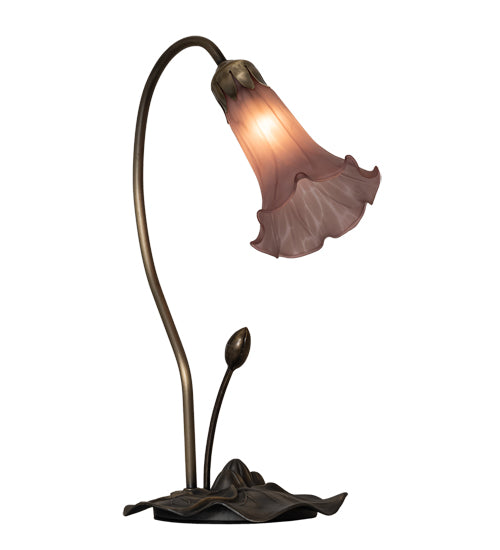 16" High Lavender Tiffany Pond Lily Accent Lamp