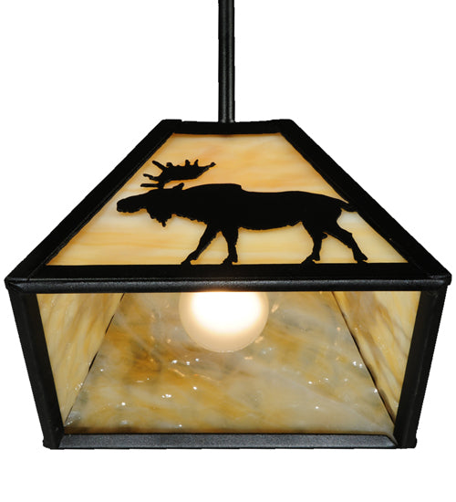 8.25"Sq Lone Moose Mini Pendant