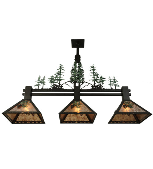 45"L Winter Pine 3 Lt Island Pendant