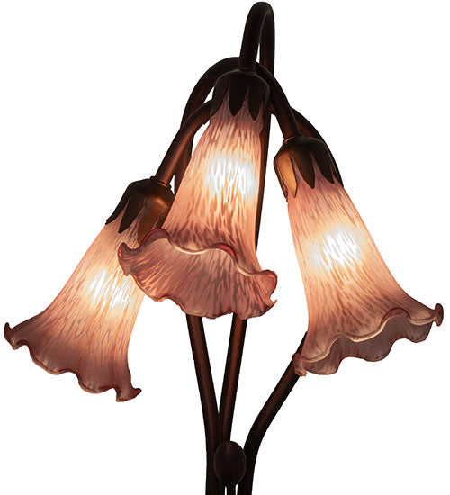 16" High Lavender Tiffany Pond Lily 3 Lt Accent Lamp