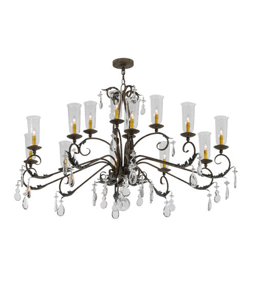 62" Long Windsor 14 Light Oblong Chandelier