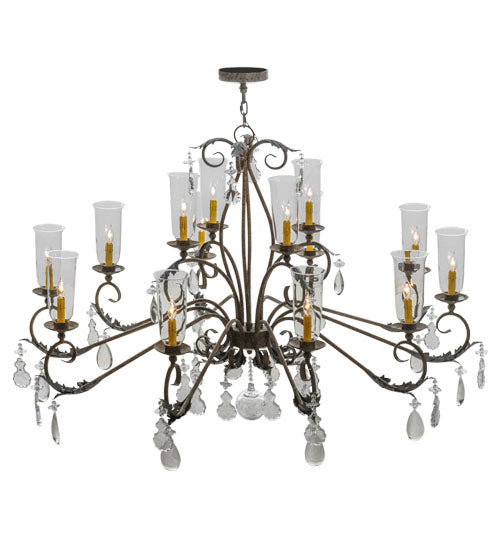 62" Long Windsor 14 Light Oblong Chandelier