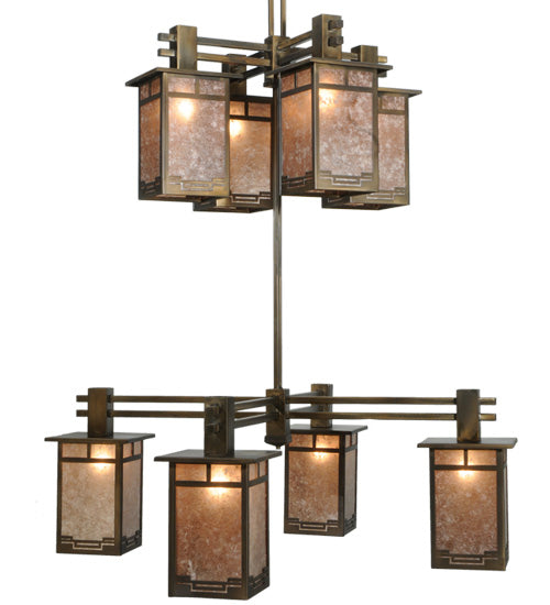 48"Square Roylance 8 Light Two Tier Chandelier