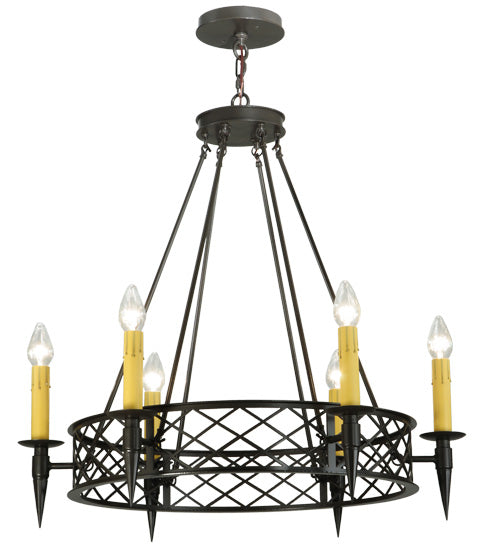 33" Wide Topridge 6 Lt Chandelier