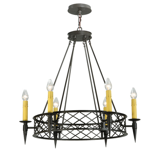 33" Wide Topridge 6 Lt Chandelier