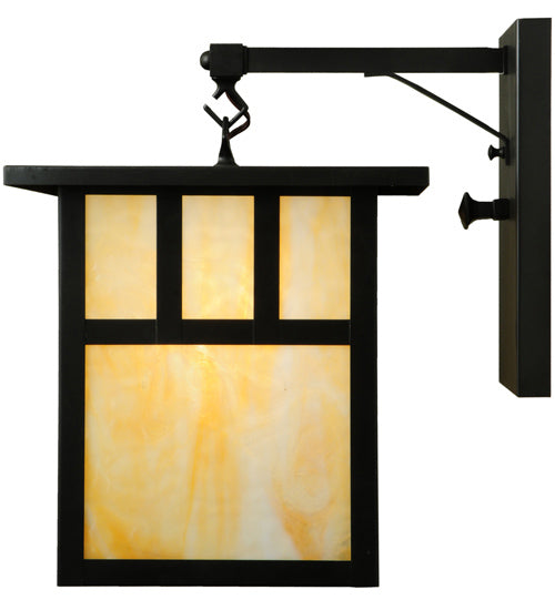 12"W Hyde Park Double Bar Mission Straight Arm Wall Sconce