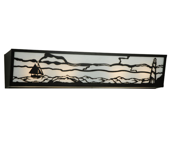 31"W Lighthouse W/Sailboat Vanity Light