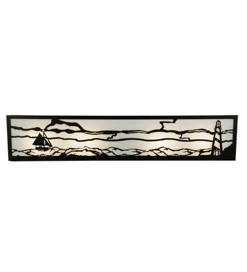 31"W Lighthouse W/Sailboat Vanity Light