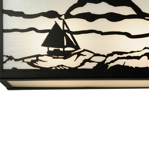 31"W Lighthouse W/Sailboat Vanity Light