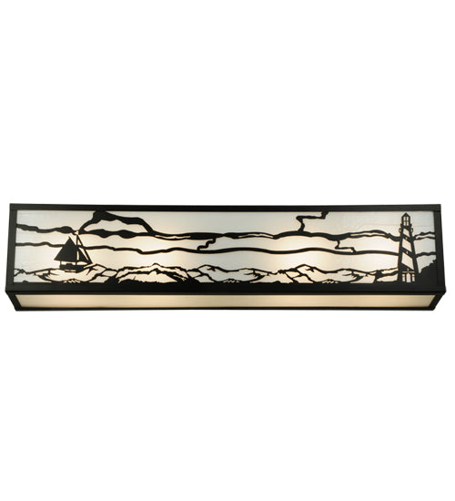 31"W Lighthouse W/Sailboat Vanity Light