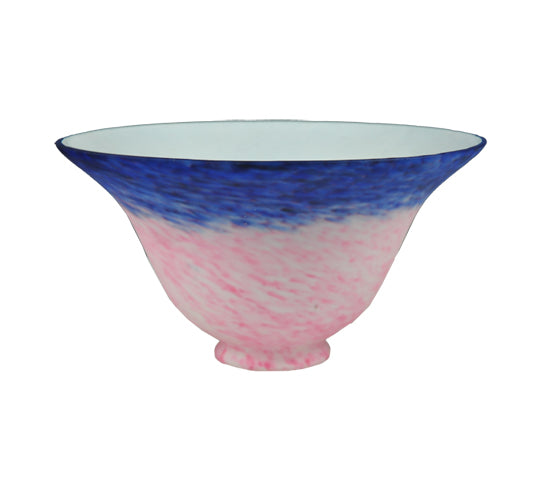 7.5"W Pink/Blue Pate-De-Verre Bell Shade