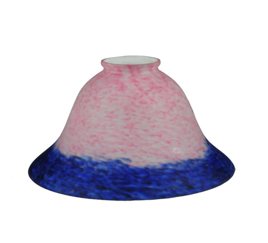 7.5"W Pink/Blue Pate-De-Verre Bell Shade