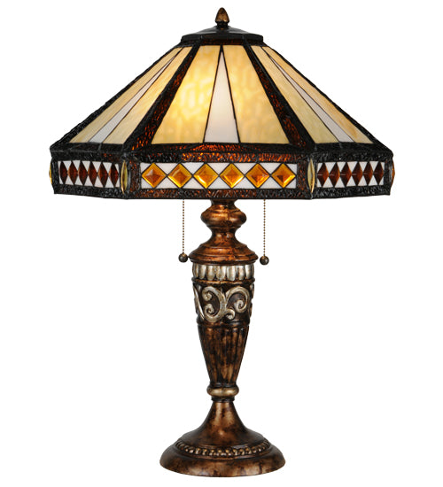 26.5"H Diamond Band Mission Table Lamp