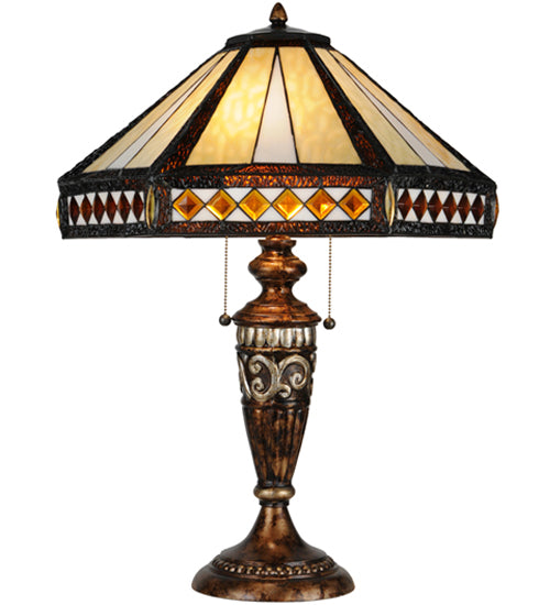 26.5"H Diamond Band Mission Table Lamp