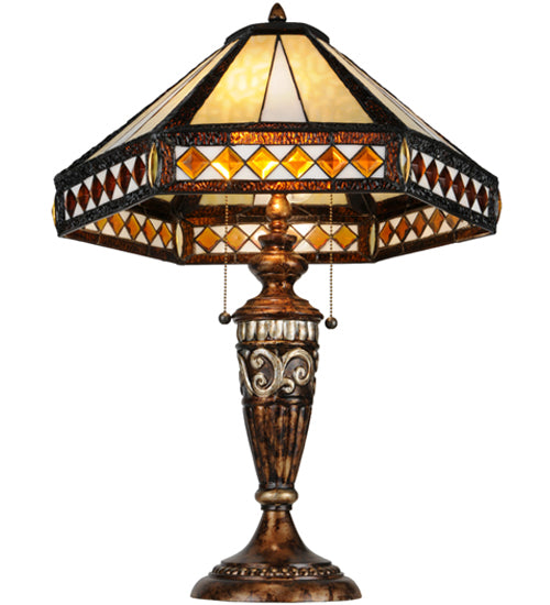 26.5"H Diamond Band Mission Table Lamp