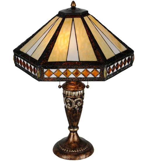 26.5"H Diamond Band Mission Table Lamp