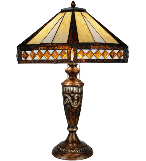 26.5"H Diamond Band Mission Table Lamp