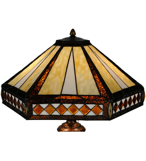 26.5"H Diamond Band Mission Table Lamp