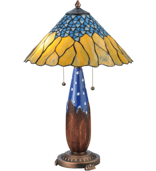 24.5"H Cristal Azul Table Lamp