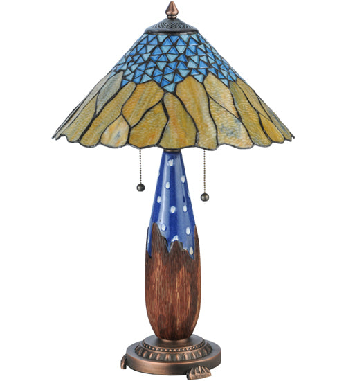 24.5"H Cristal Azul Table Lamp