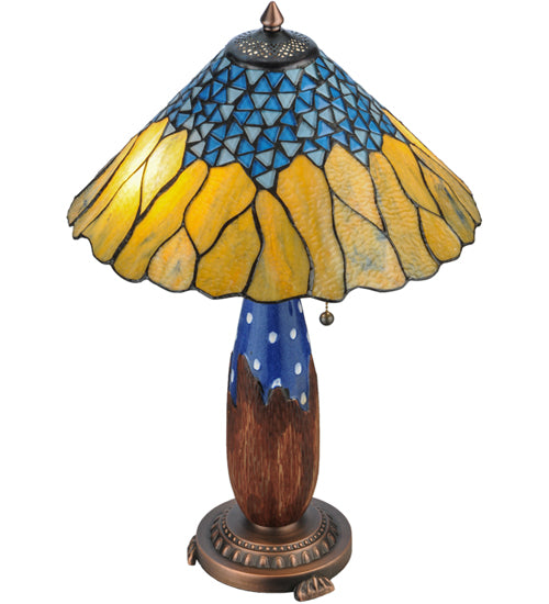 24.5"H Cristal Azul Table Lamp