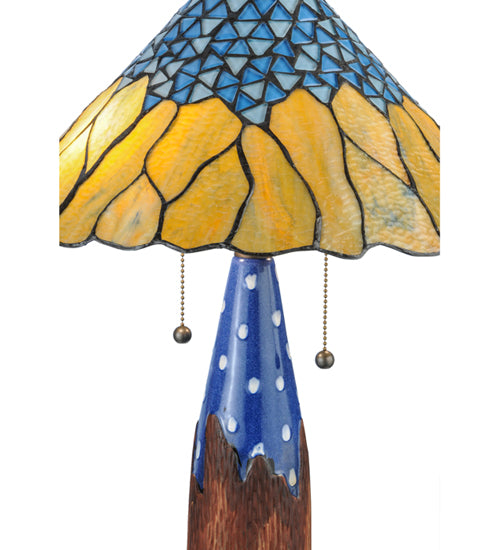 24.5"H Cristal Azul Table Lamp