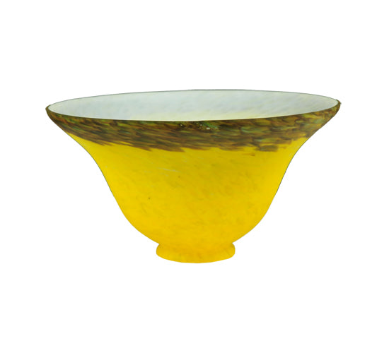 7.5"W Yellow/Purple Pate-De-Verre Bell Shade