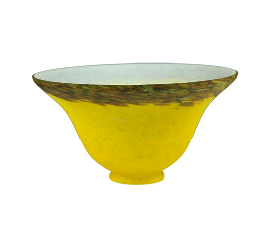 7.5"W Yellow/Purple Pate-De-Verre Bell Shade