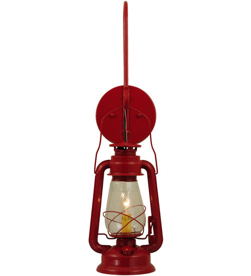 7"W Miners Lantern Red Wall Sconce