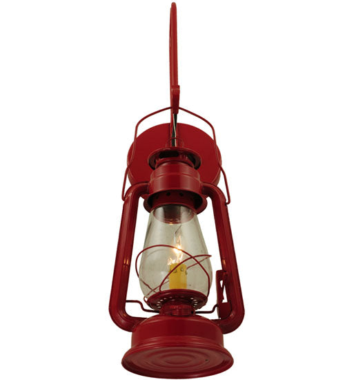 7"W Miners Lantern Red Wall Sconce