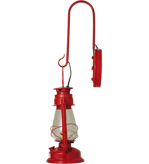 7"W Miners Lantern Red Wall Sconce