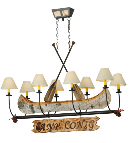 50"L Personalized Canoe 8 Lt Chandelier