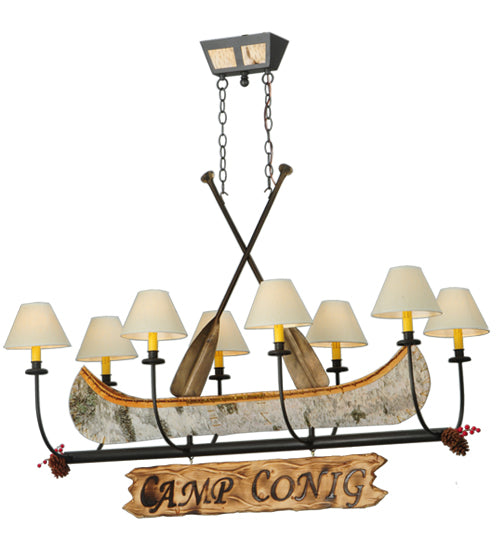 50"L Personalized Canoe 8 Lt Chandelier