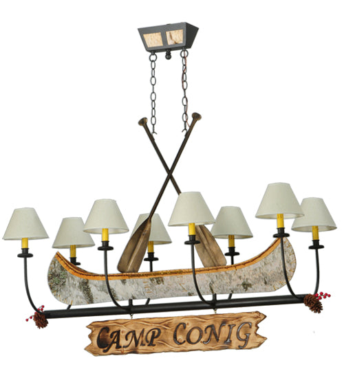 50"L Personalized Canoe 8 Lt Chandelier