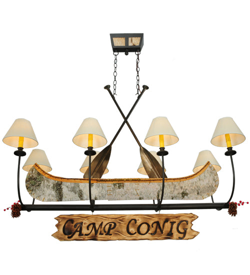 50"L Personalized Canoe 8 Lt Chandelier