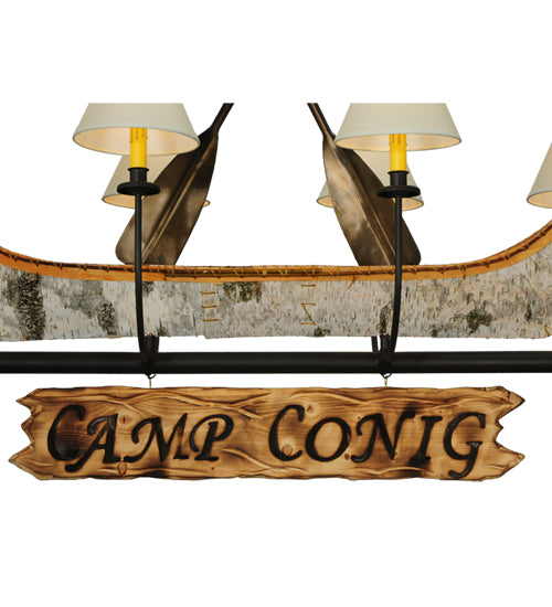 50"L Personalized Canoe 8 Lt Chandelier