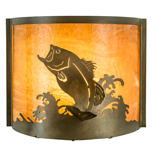 11.25"W Leaping Bass Wall Sconce