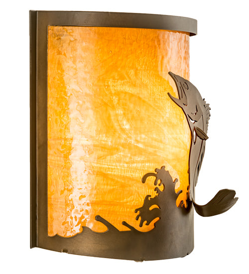 11.25"W Leaping Bass Wall Sconce