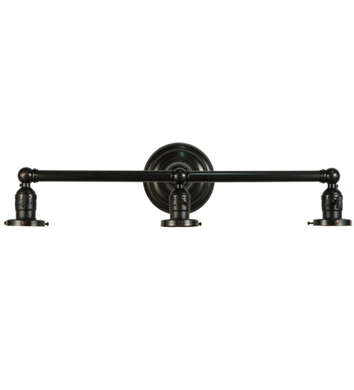 22"W Revival Paddle Socket 3 Lt Vanity Hardware