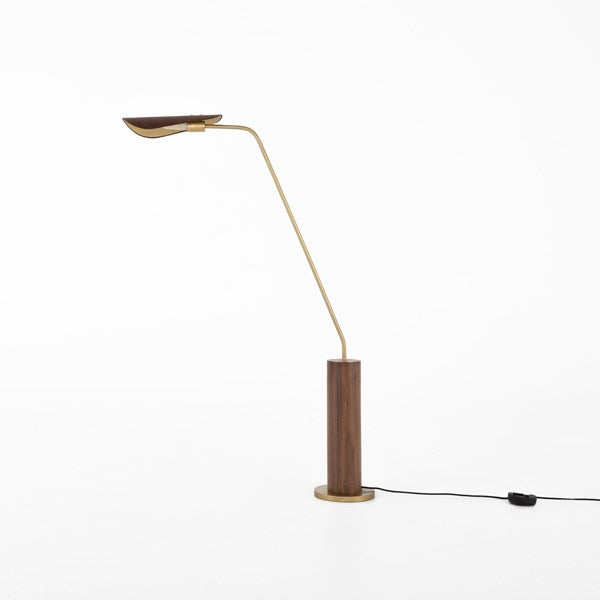 Astrid Floor Lamp-Dark Brown Leather