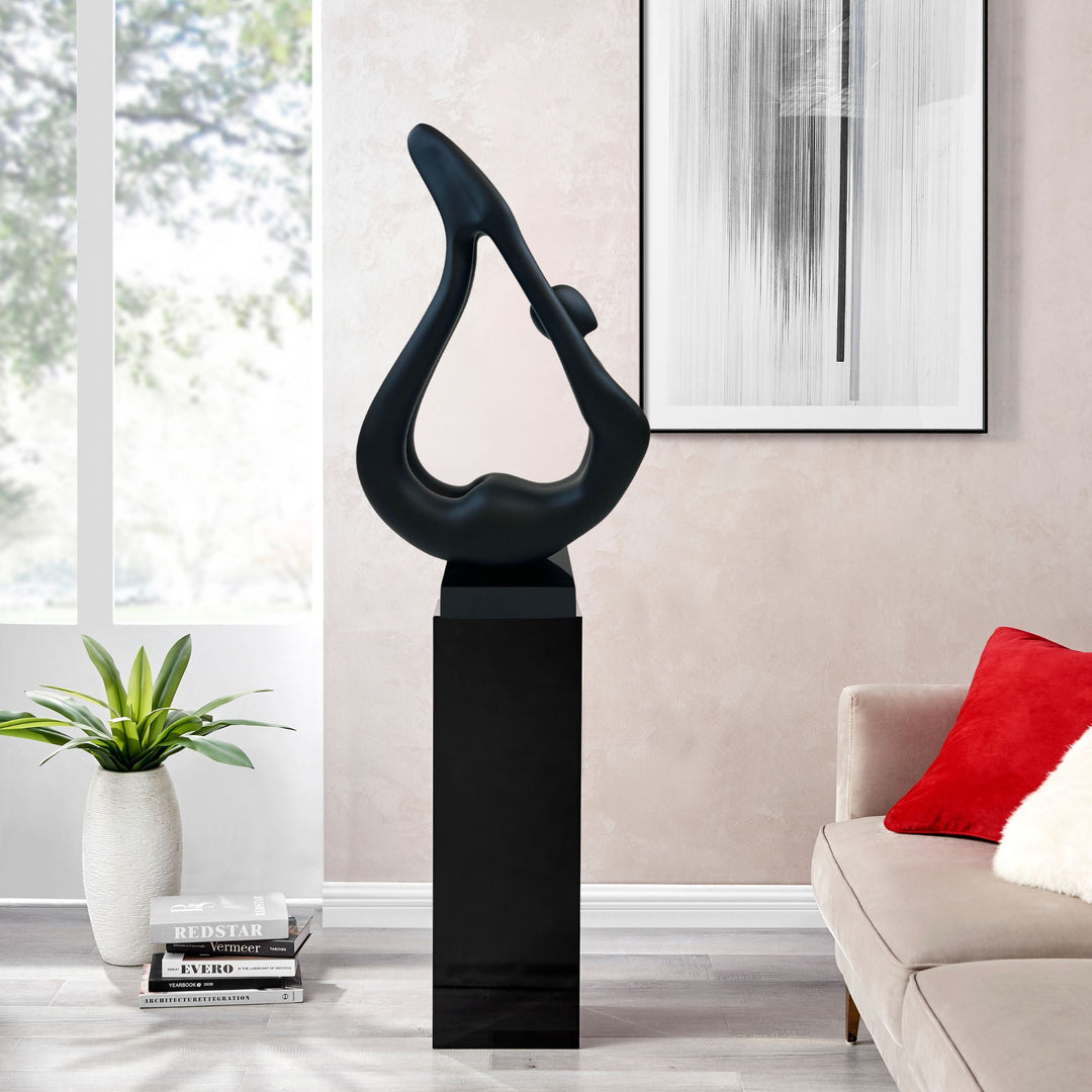 Yoga Black Sculpture - Black Base