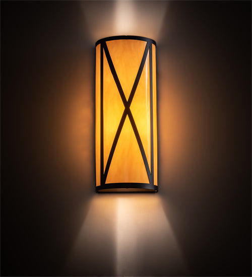 7" Wide Saltire Craftsman Wall Sconce