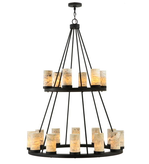 42" Wide Loxley Jadestone 18 Lt Two Tier Chandelier