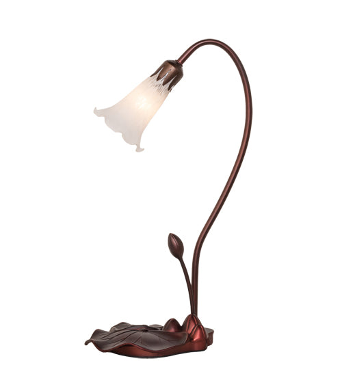 16" High White Tiffany Pond Lily Accent Lamp