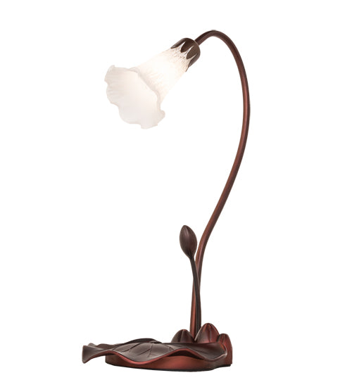 16" High White Tiffany Pond Lily Accent Lamp