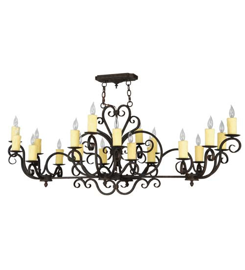 60" Long Kean Moins 20 Light Oblong Chandelier