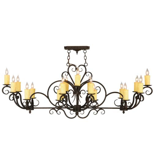 60" Long Kean Moins 20 Light Oblong Chandelier